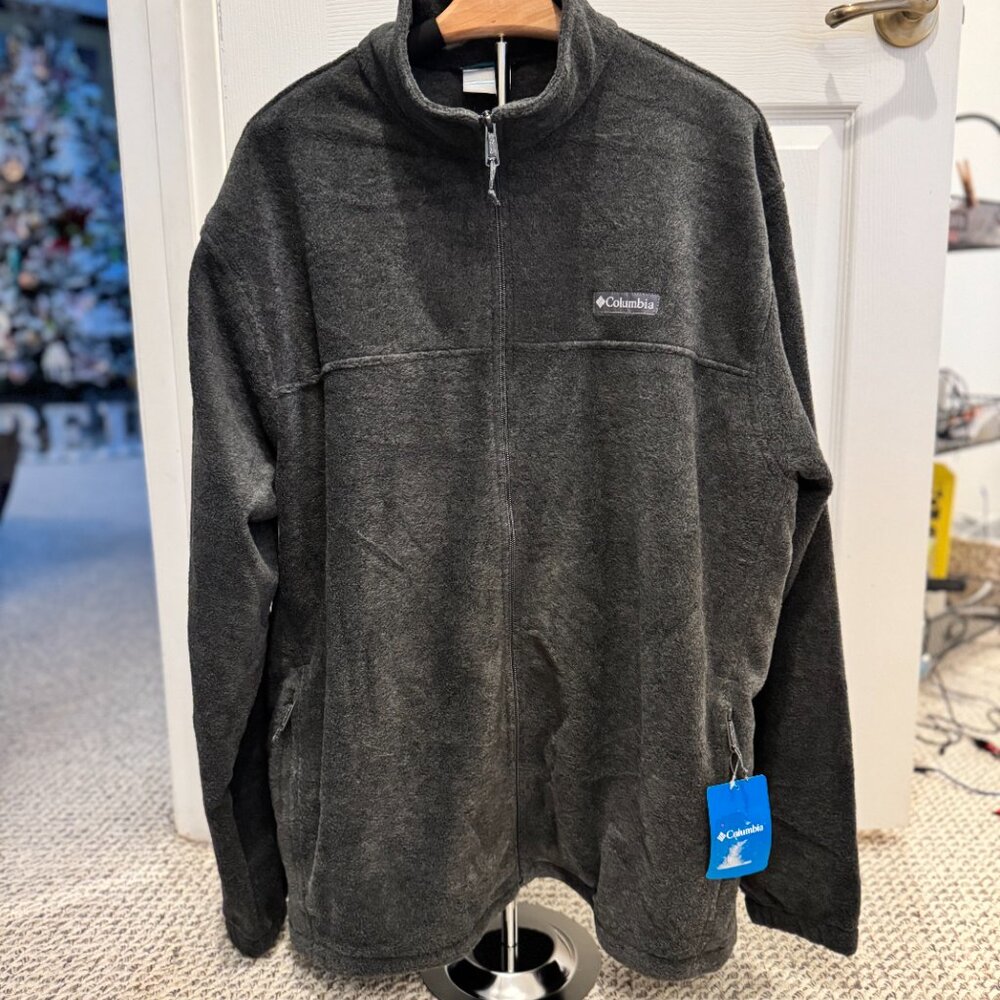 Columbia Men's NWT XXL Steens Mountain Full Zip Fleece Jacket Pockets Gray $75
